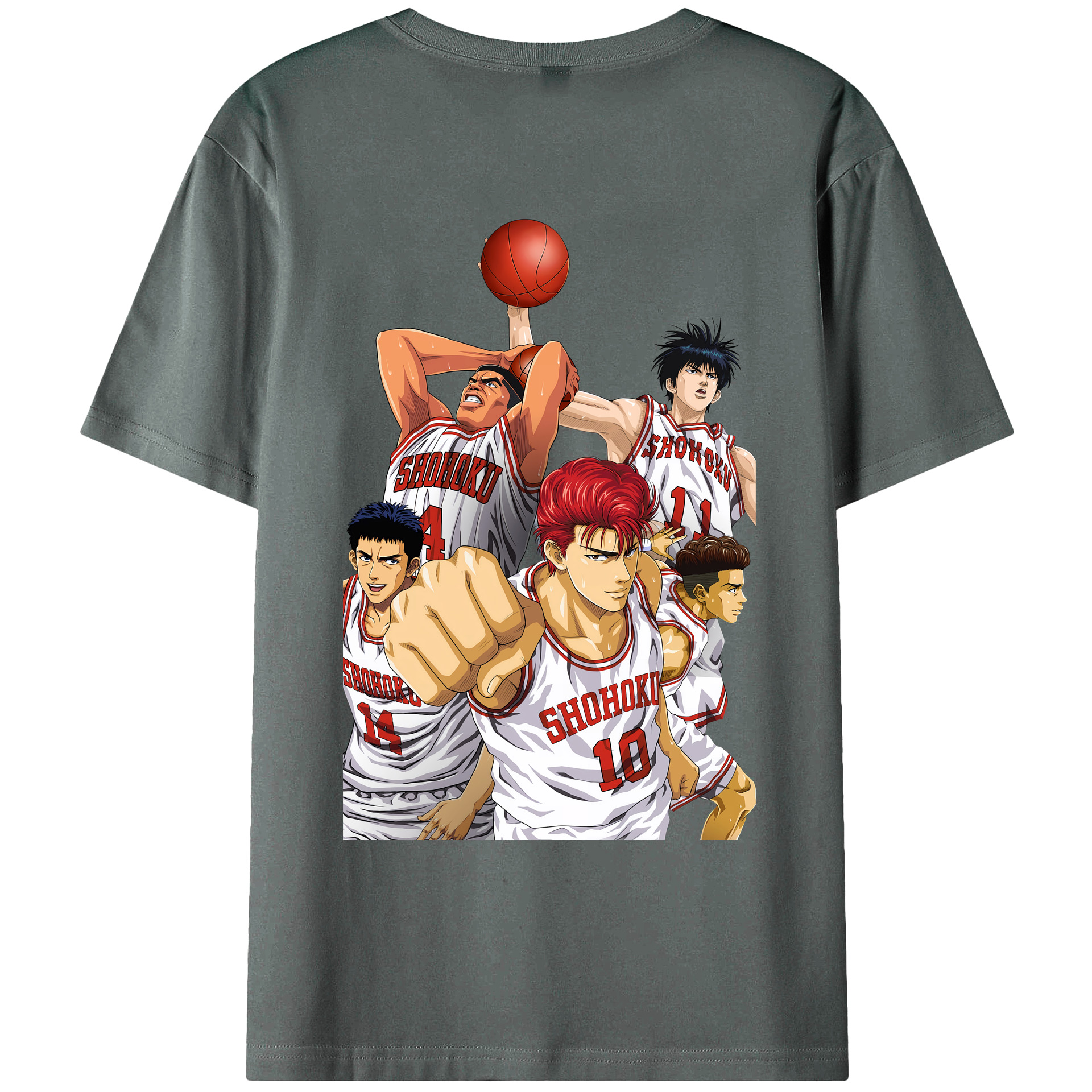 （画像用） SLAM DUNK／スラムダンク 綿100％ メンズ半袖Tシャツ（バックプリント） 通気性